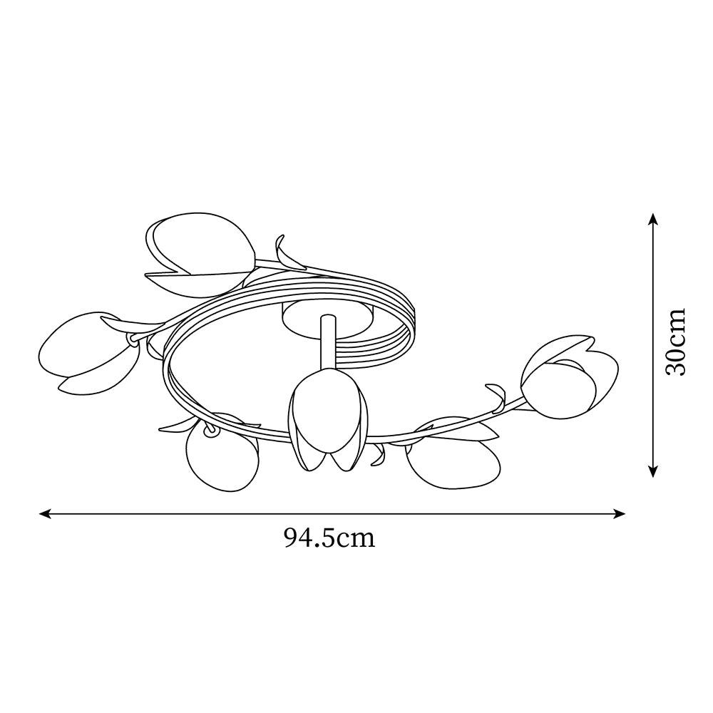 Iris 6-Light Tulip Ceiling Light - Letslighting