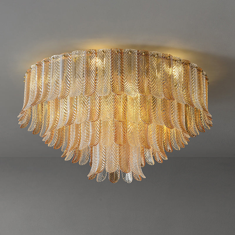 Vosolara Postmodern Luxury Brass Glass Ceiling Light - Lamp Copper
