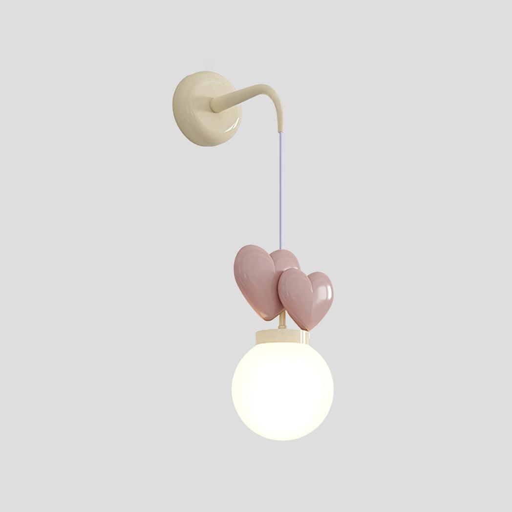Wall Lamp Resin Heart Cluster Glass Globe Mount Romantic - Letslighting