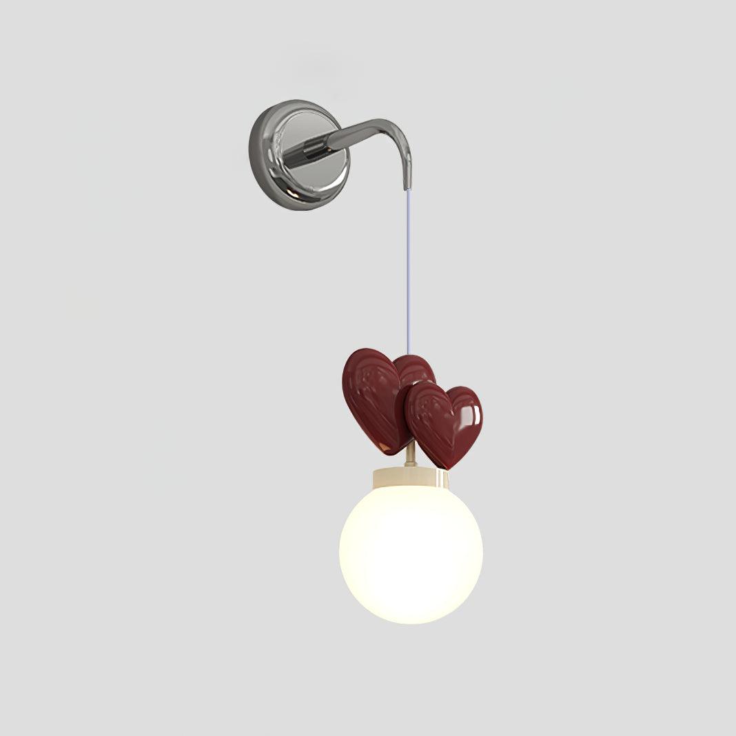 Wall Lamp Resin Heart Cluster Glass Globe Mount Romantic - Letslighting