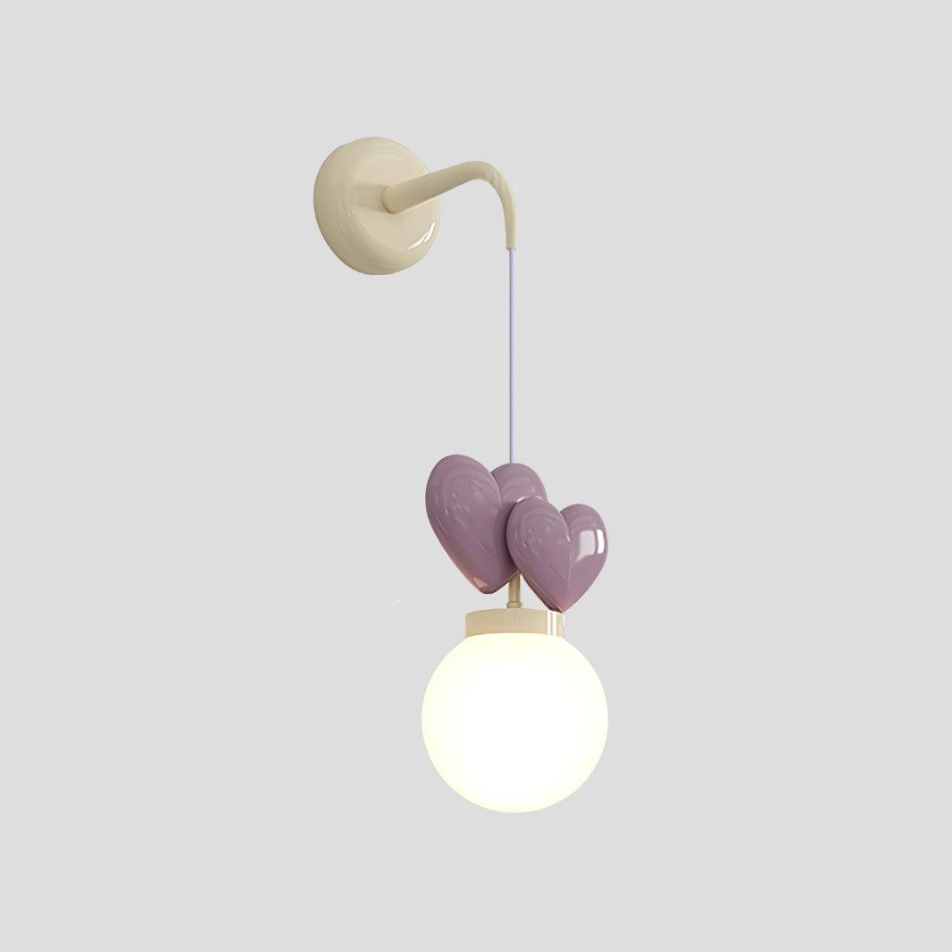 Wall Lamp Resin Heart Cluster Glass Globe Mount Romantic - Letslighting