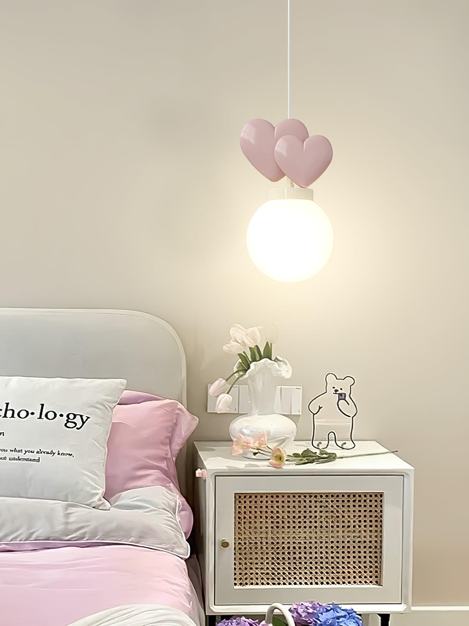 Wall Lamp Resin Heart Cluster Glass Globe Mount Romantic - Letslighting