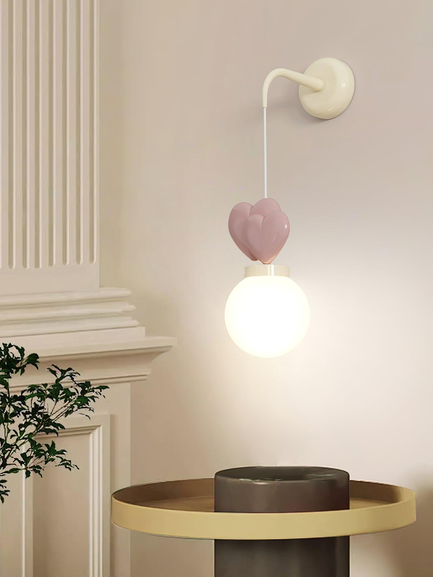Wall Lamp Resin Heart Cluster Glass Globe Mount Romantic - Letslighting
