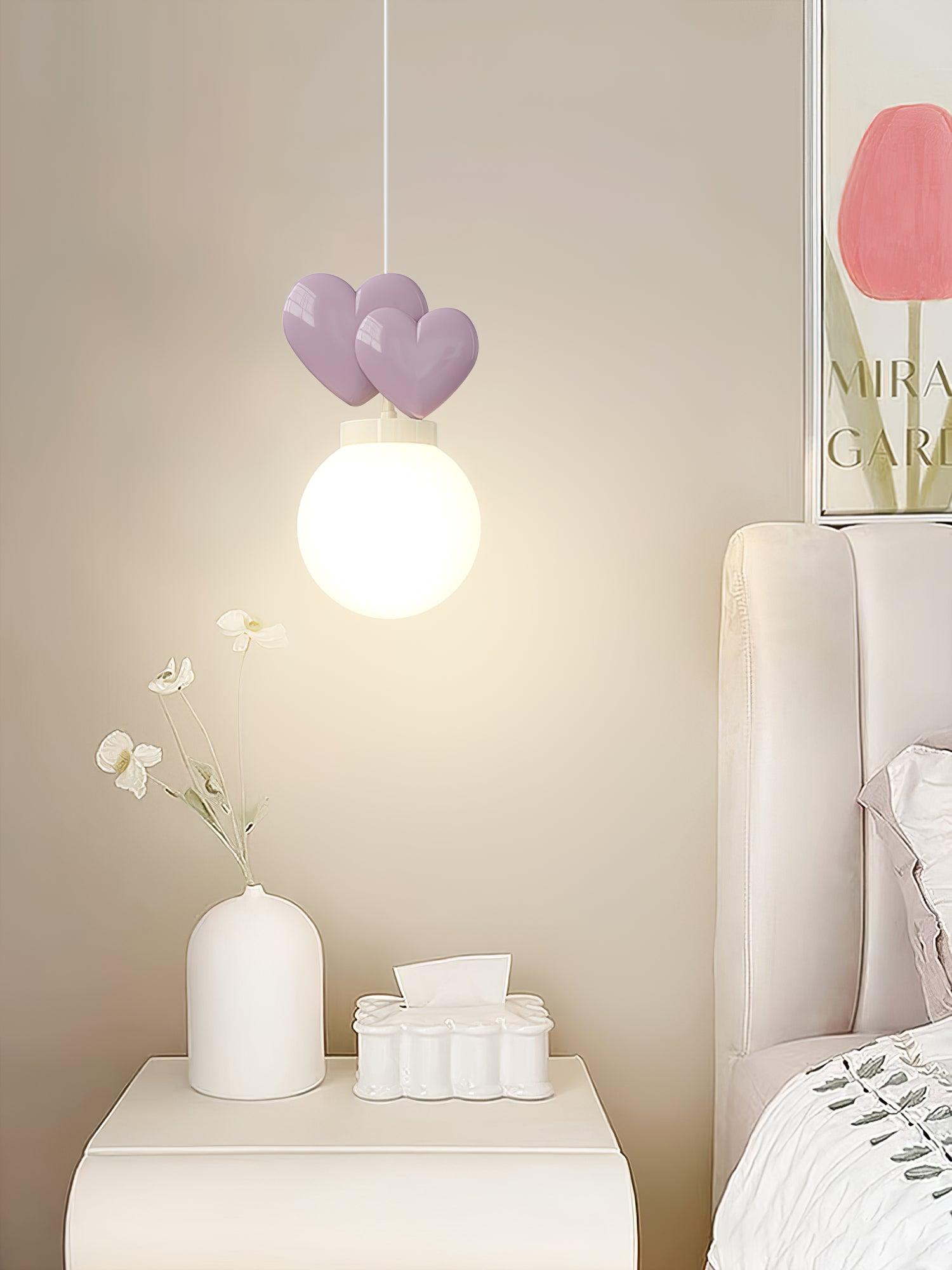Wall Lamp Resin Heart Cluster Glass Globe Mount Romantic - Letslighting