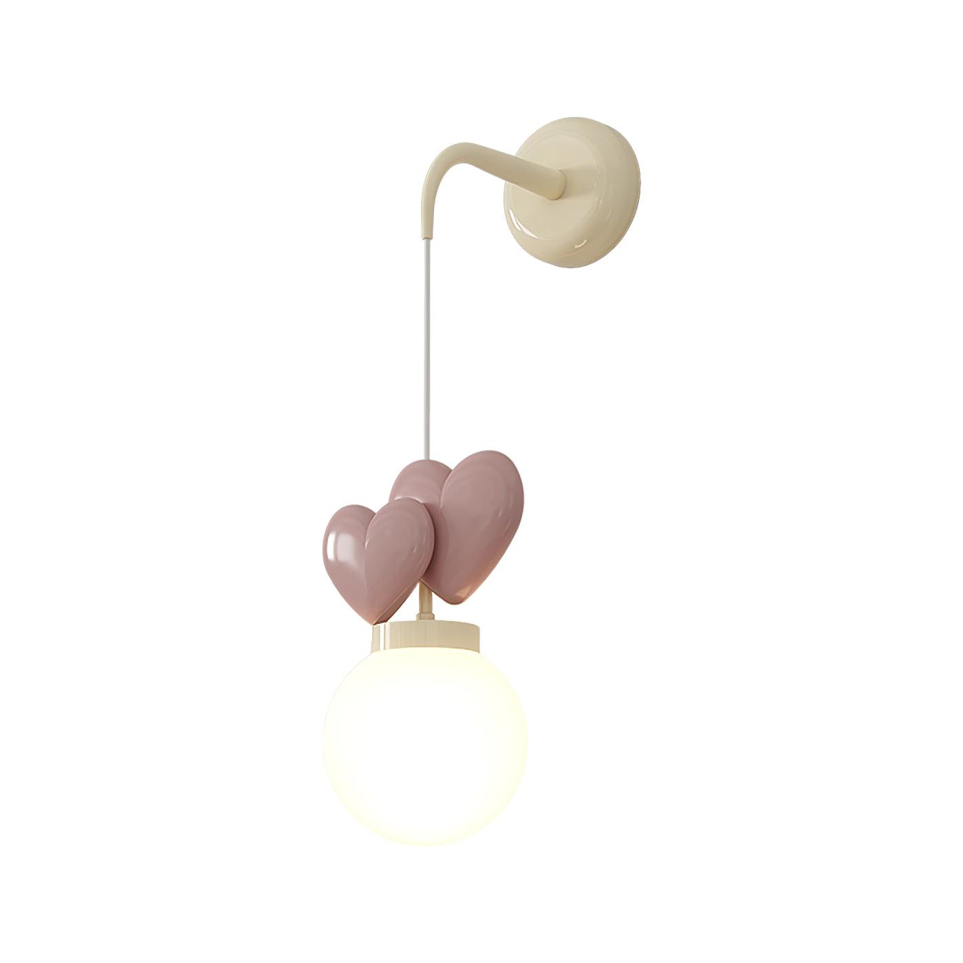 Wall Lamp Resin Heart Cluster Glass Globe Mount Romantic - Letslighting