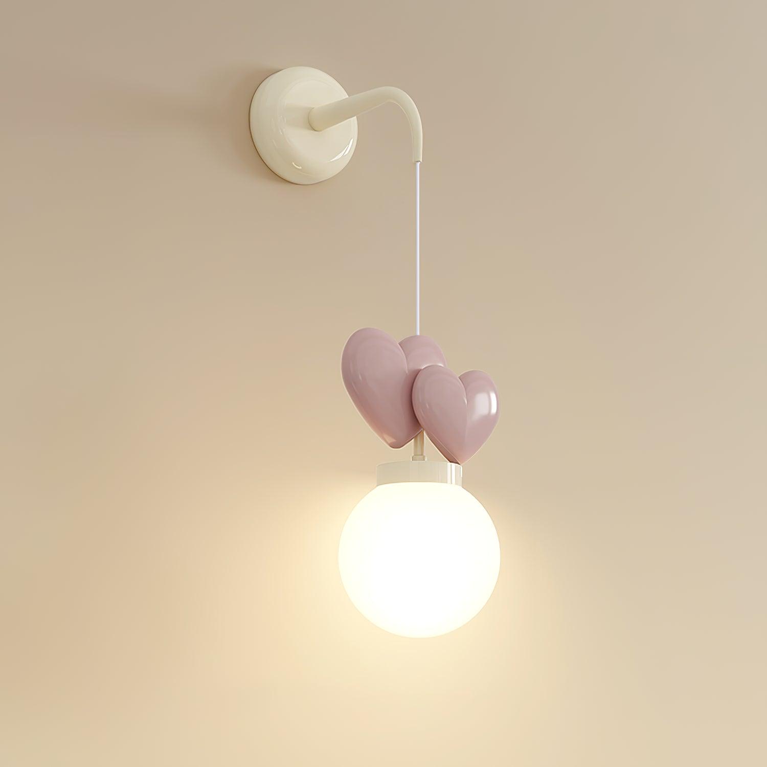 Wall Lamp Resin Heart Cluster Glass Globe Mount Romantic - Letslighting