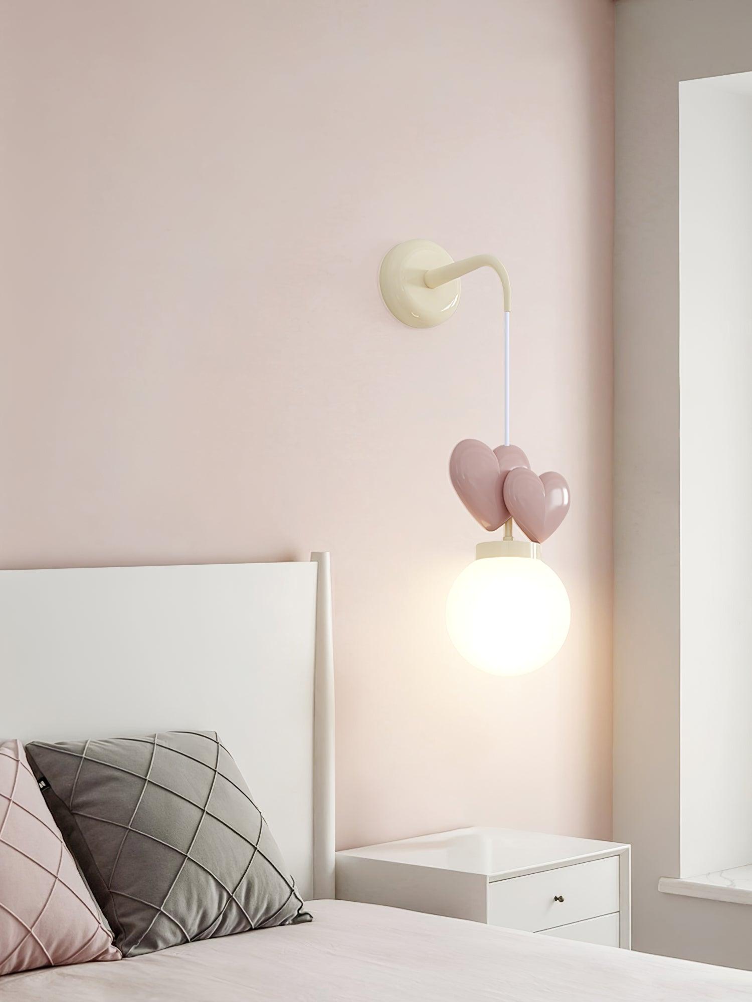 Wall Lamp Resin Heart Cluster Glass Globe Mount Romantic - Letslighting