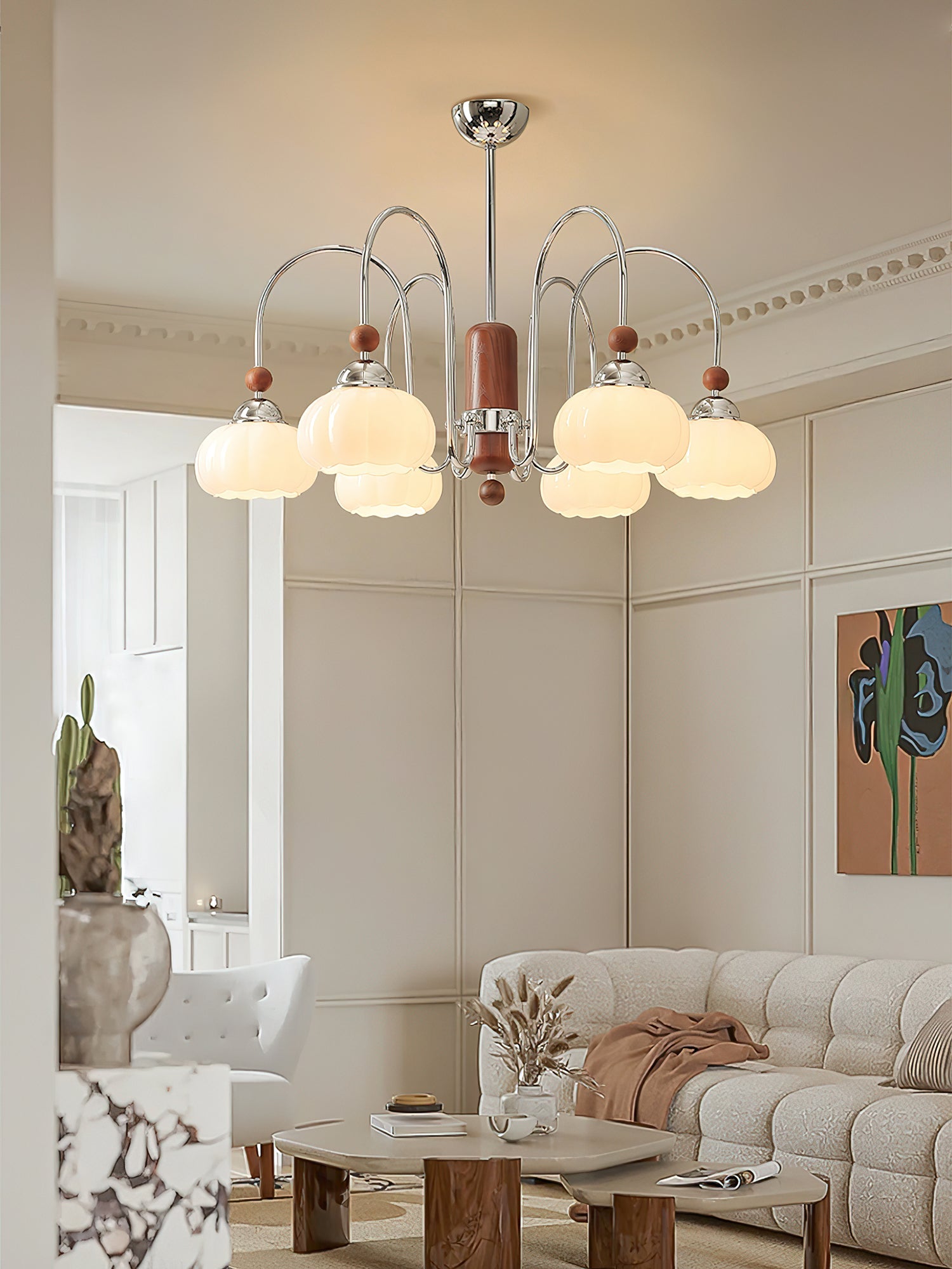 Pomona Lustre Élégant et Moderne en Verre