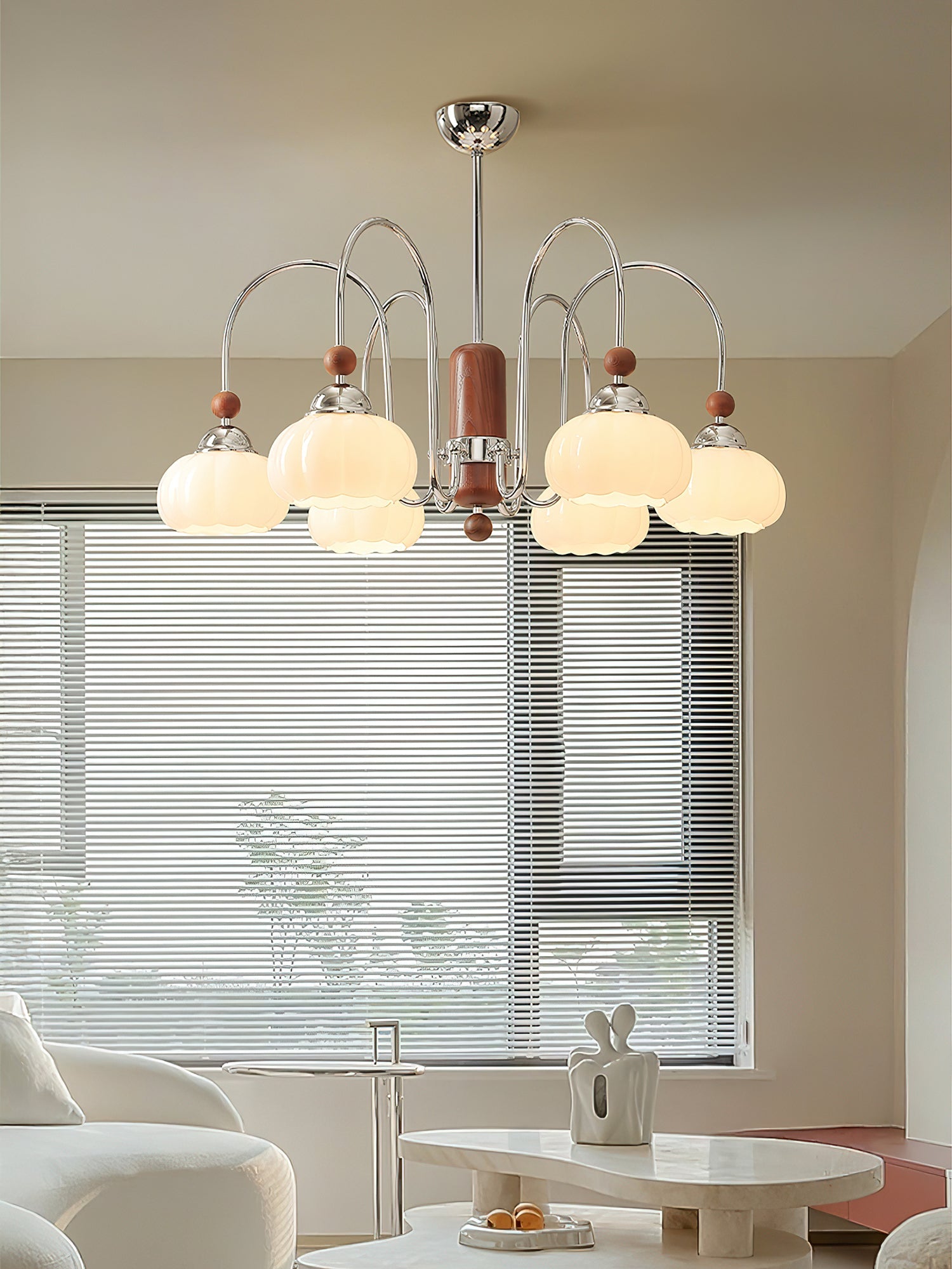 Pomona Lustre Élégant et Moderne en Verre