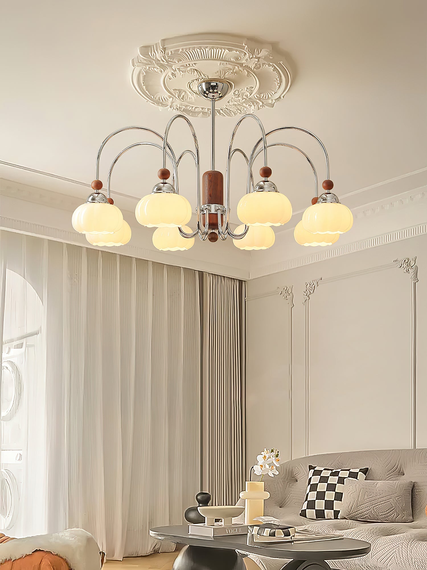 Pomona Lustre Élégant et Moderne en Verre