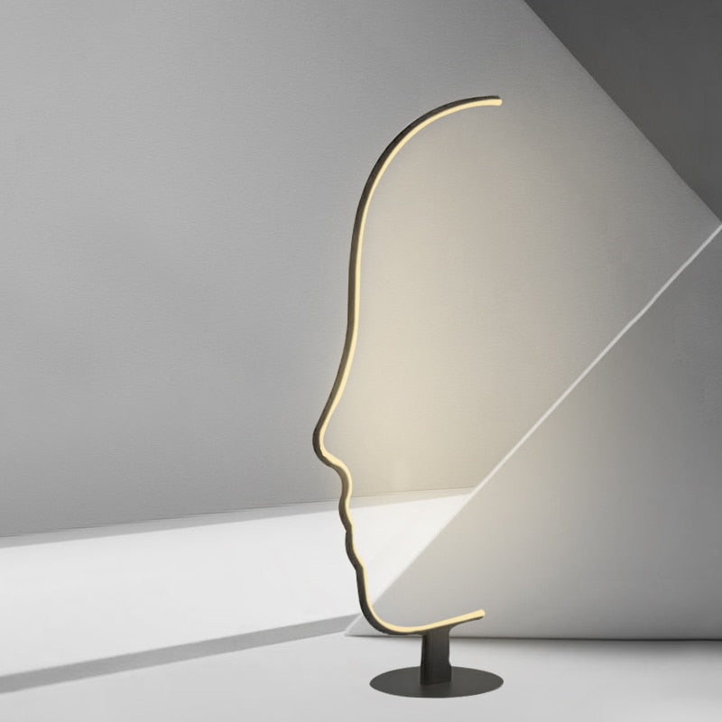 Ray Lampe sur pied Led visage de humain postmoderne pour la chambre