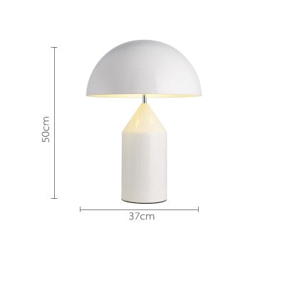 Mira Lampe de Table Champignon Minimaliste, Métal, Noir/Blanc/Or, Chambre
