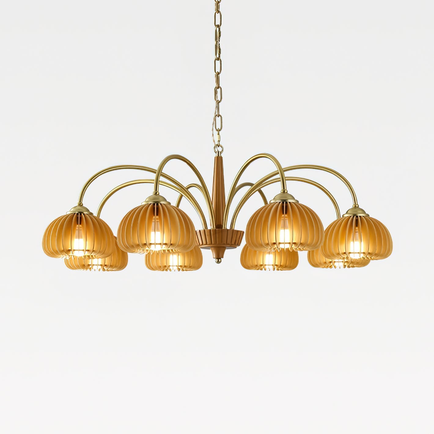 Autumn Glow Pumpkin Wooden Chandelier - Letslighting