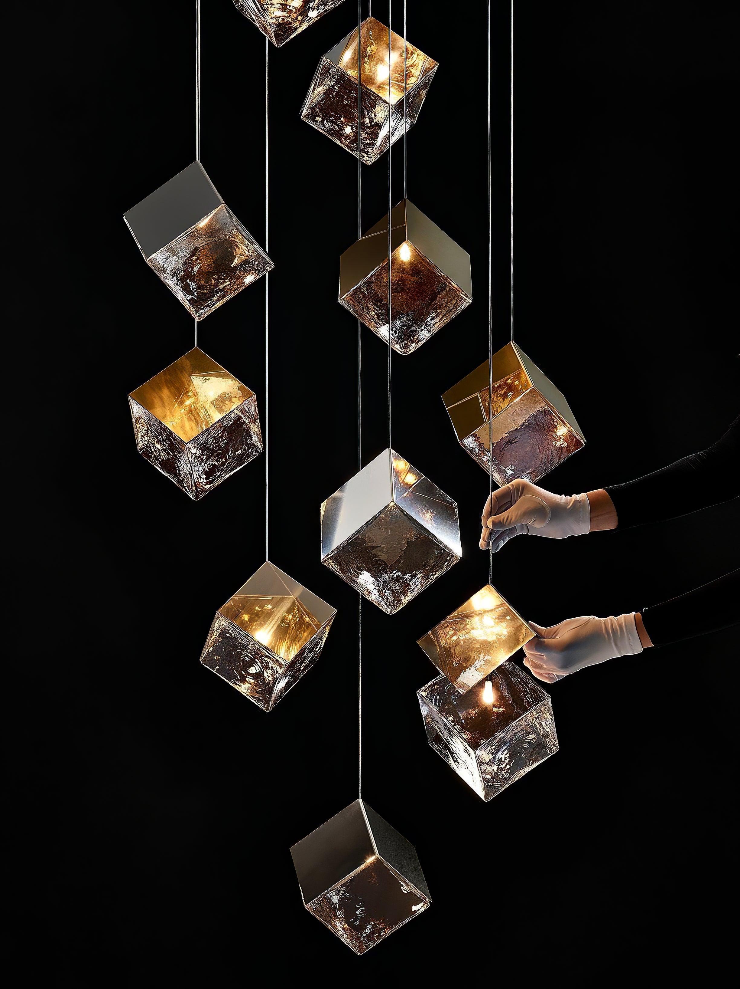 Arco Artistic Geometric Cube Chandelier - Letslighting