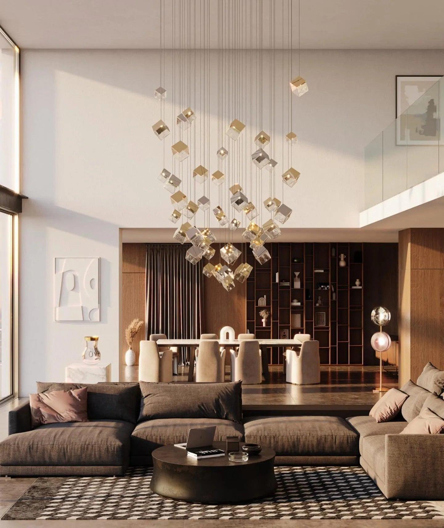 Arco Artistic Geometric Cube Chandelier - Letslighting