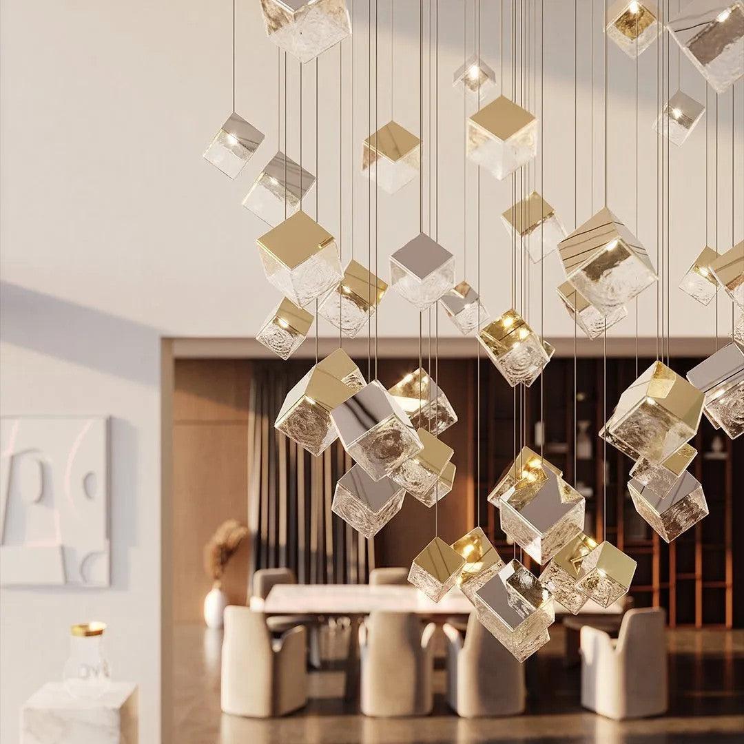 Arco Artistic Geometric Cube Chandelier - Letslighting