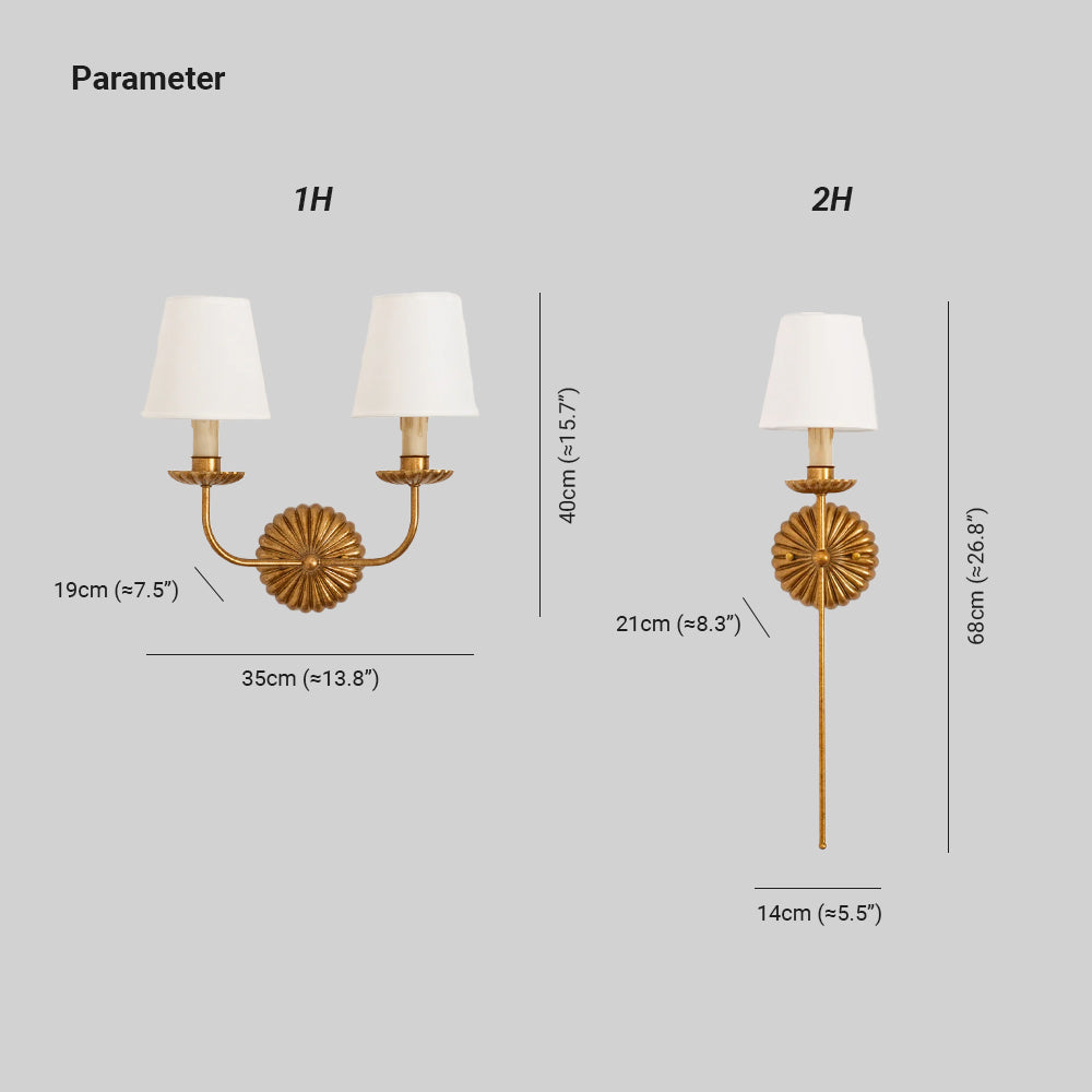 Epoch Vintage Antique Metal Fabric Wall Light Shades Hallway Living Room Bedroom