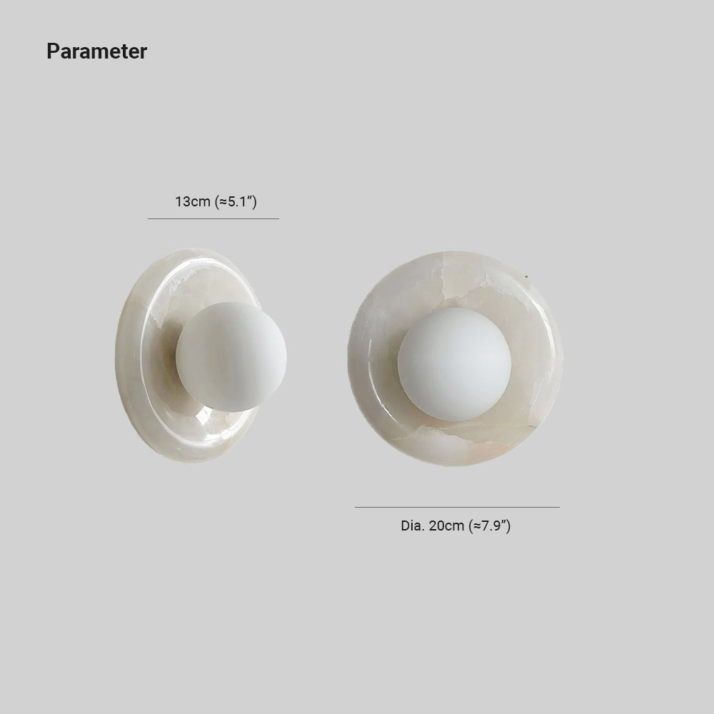 Aria Modern Round Marble Wall Light Shades Bedroom Living Room