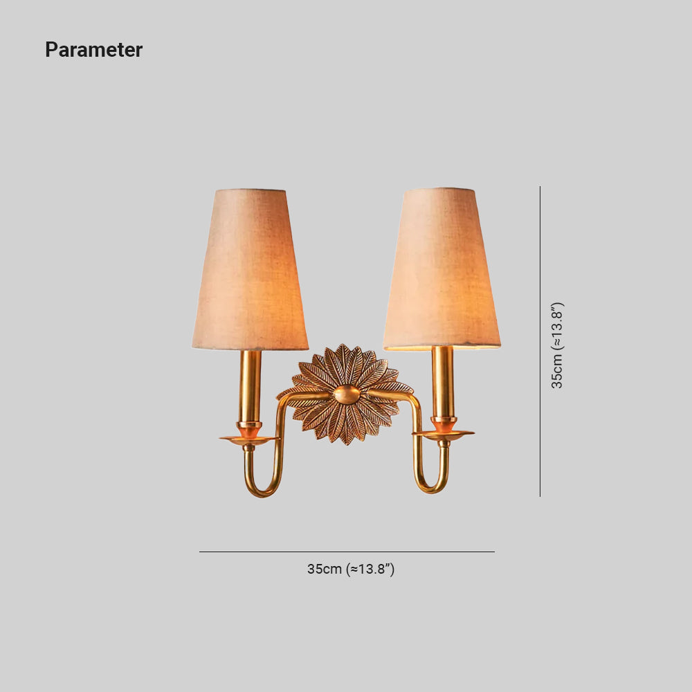 Epoch Vintage Classical Brass Fabric Wall Light Shades Bedroom Living Room