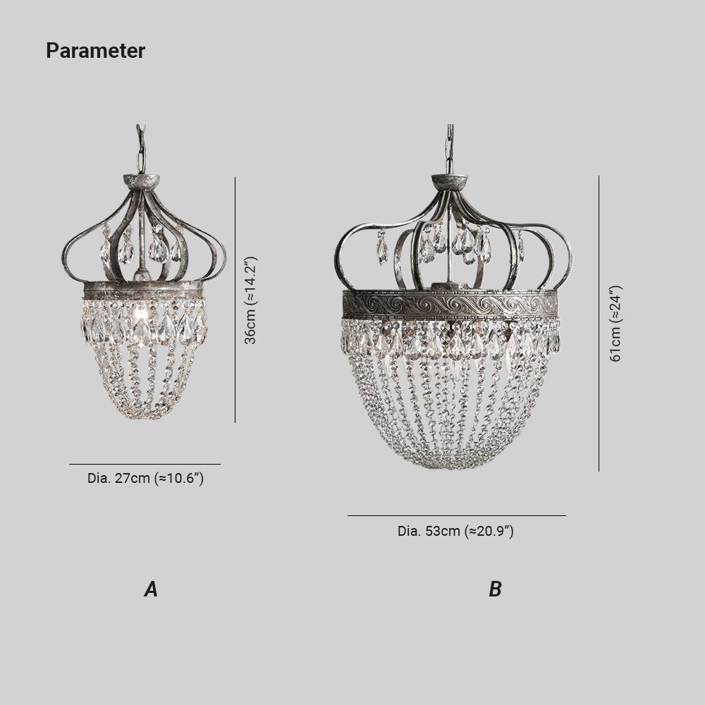 Kristy Nordic Crystal Metal Silver Gold Pendant Light Dining Room Bedroom
