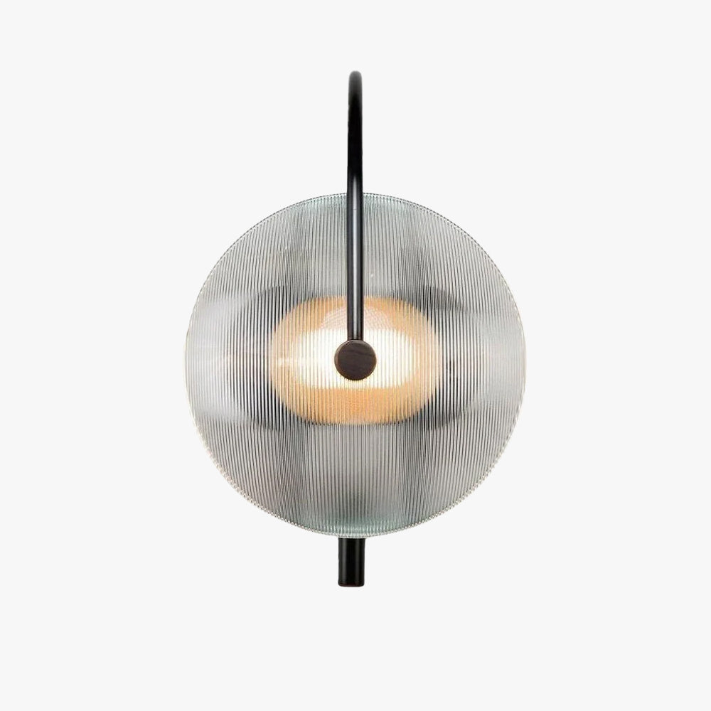 Aria Modern Black Gold Metal Glass Wall Lamp Dining Room Bedroom
