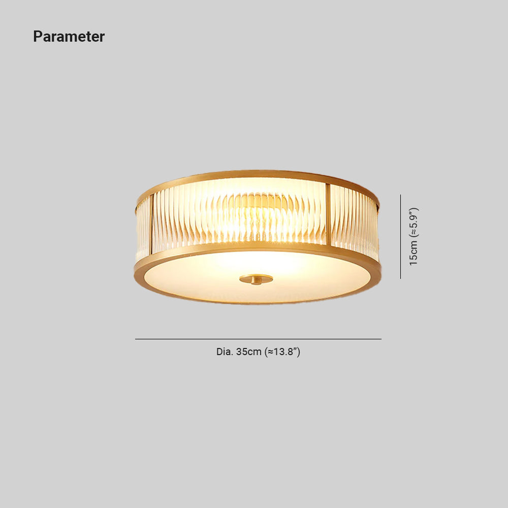 Silva Modern Round Metal Glass Ceiling Lamp Dining Room Bedroom
