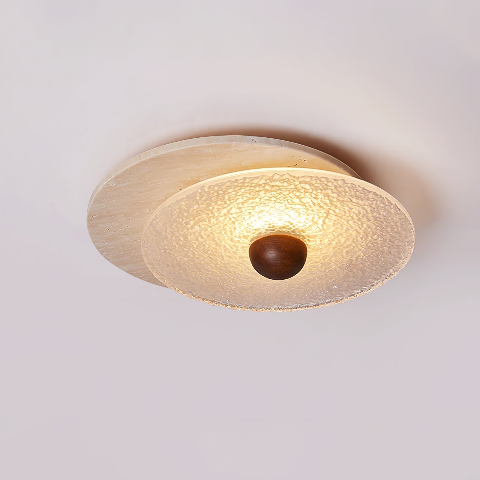 Orlora Circular Travertine Ceiling Light - Letslighting