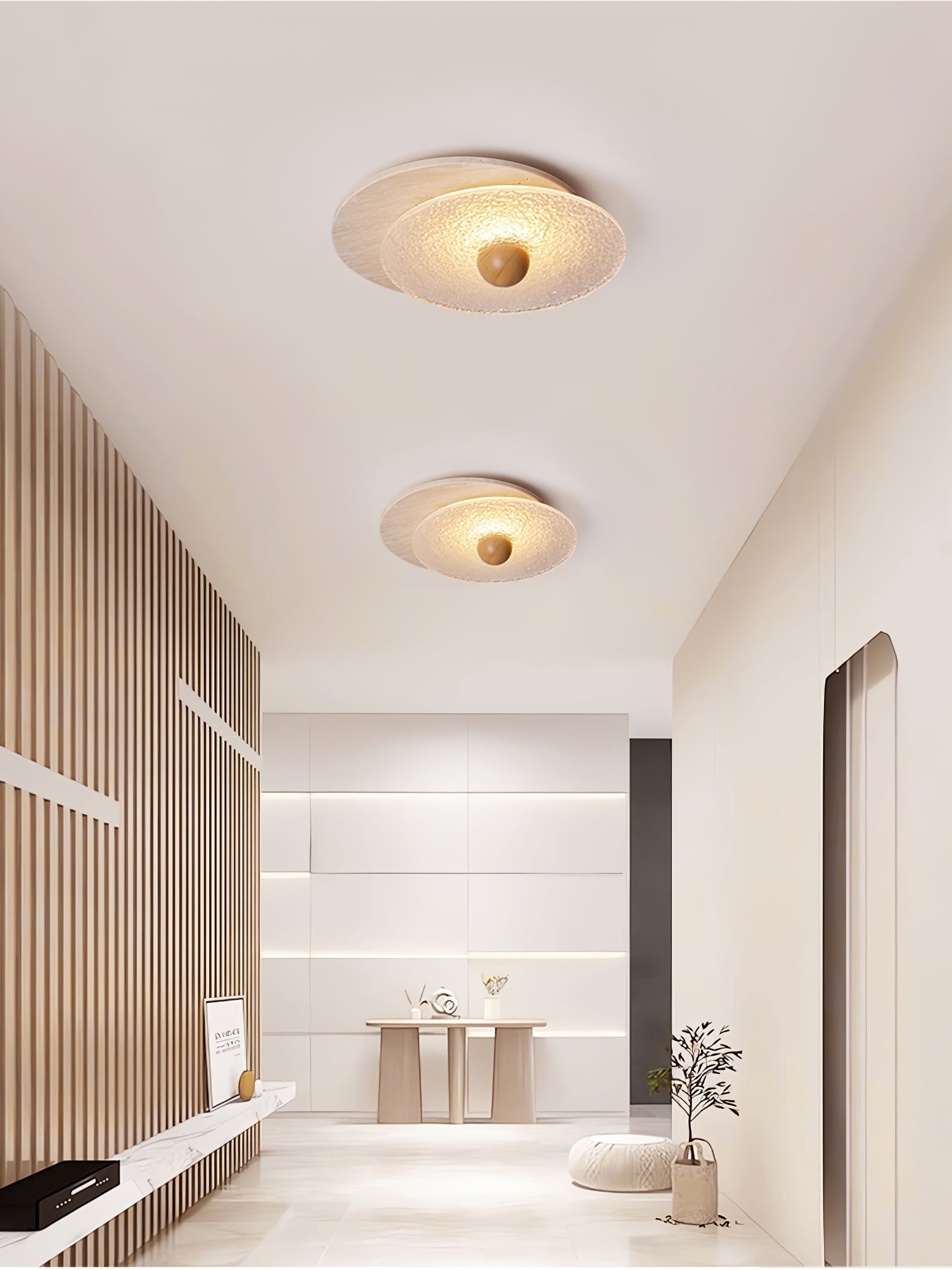 Orlora Circular Travertine Ceiling Light - Letslighting