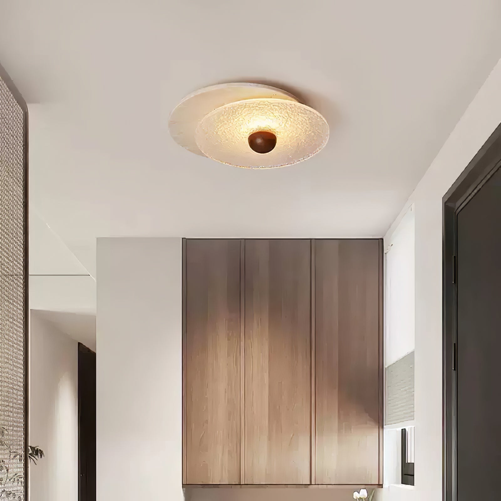 Orlora Circular Travertine Ceiling Light - Letslighting