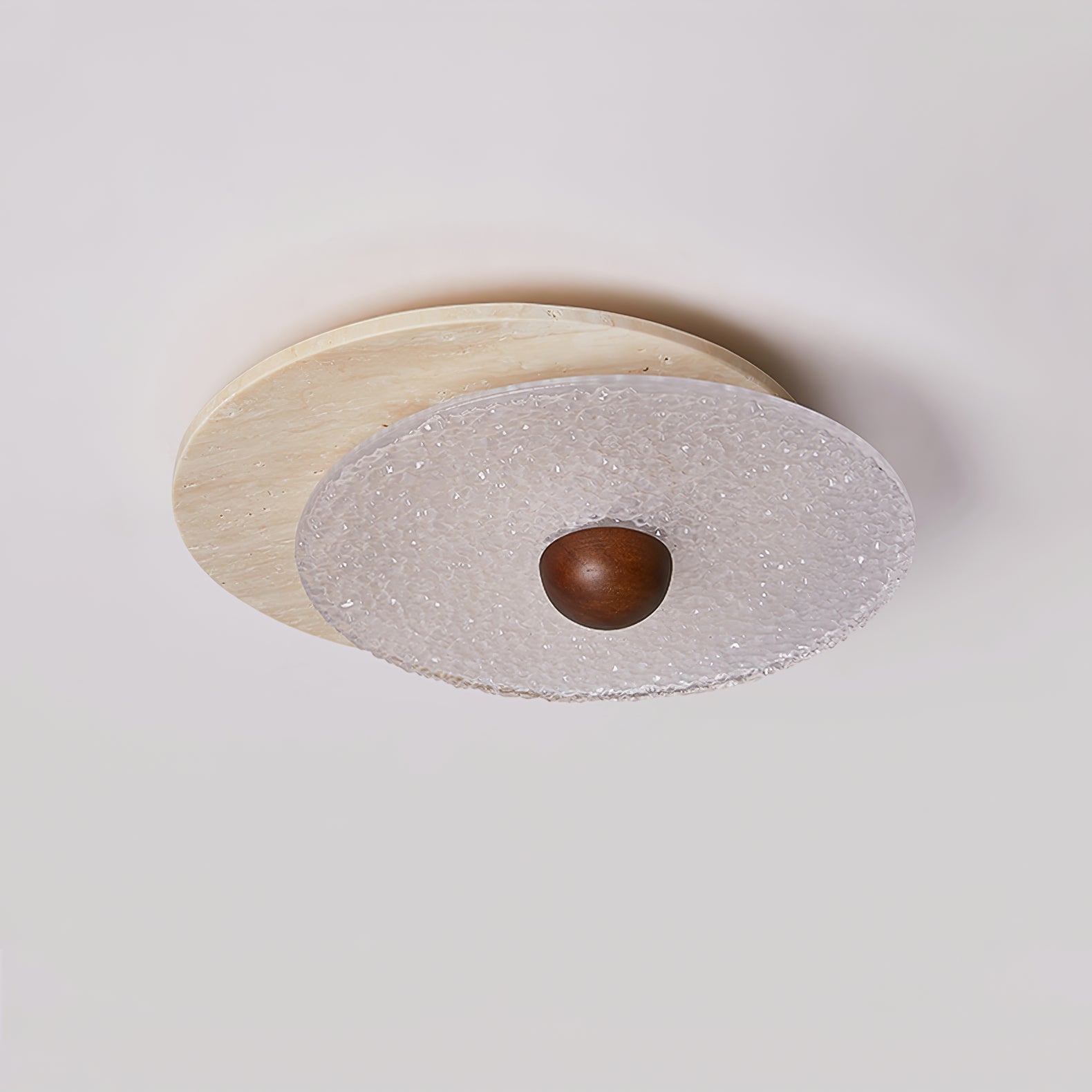 Orlora Circular Travertine Ceiling Light - Letslighting