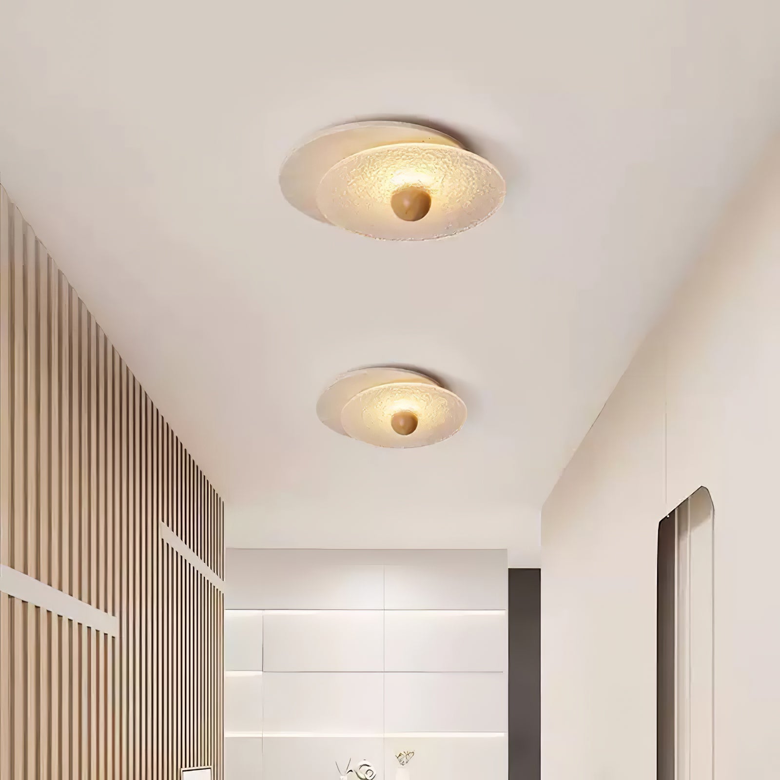 Orlora Circular Travertine Ceiling Light - Letslighting