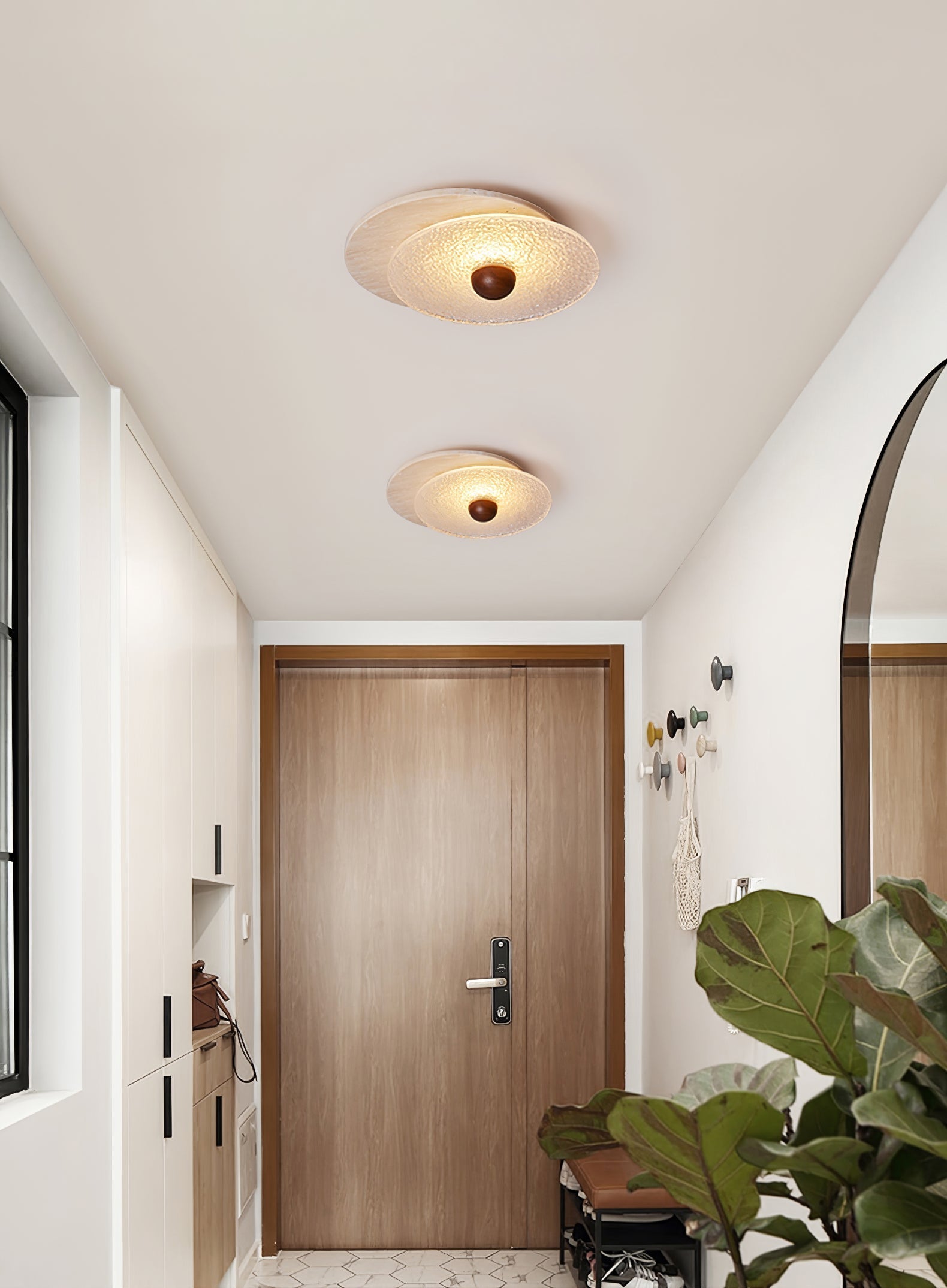 Orlora Circular Travertine Ceiling Light - Letslighting