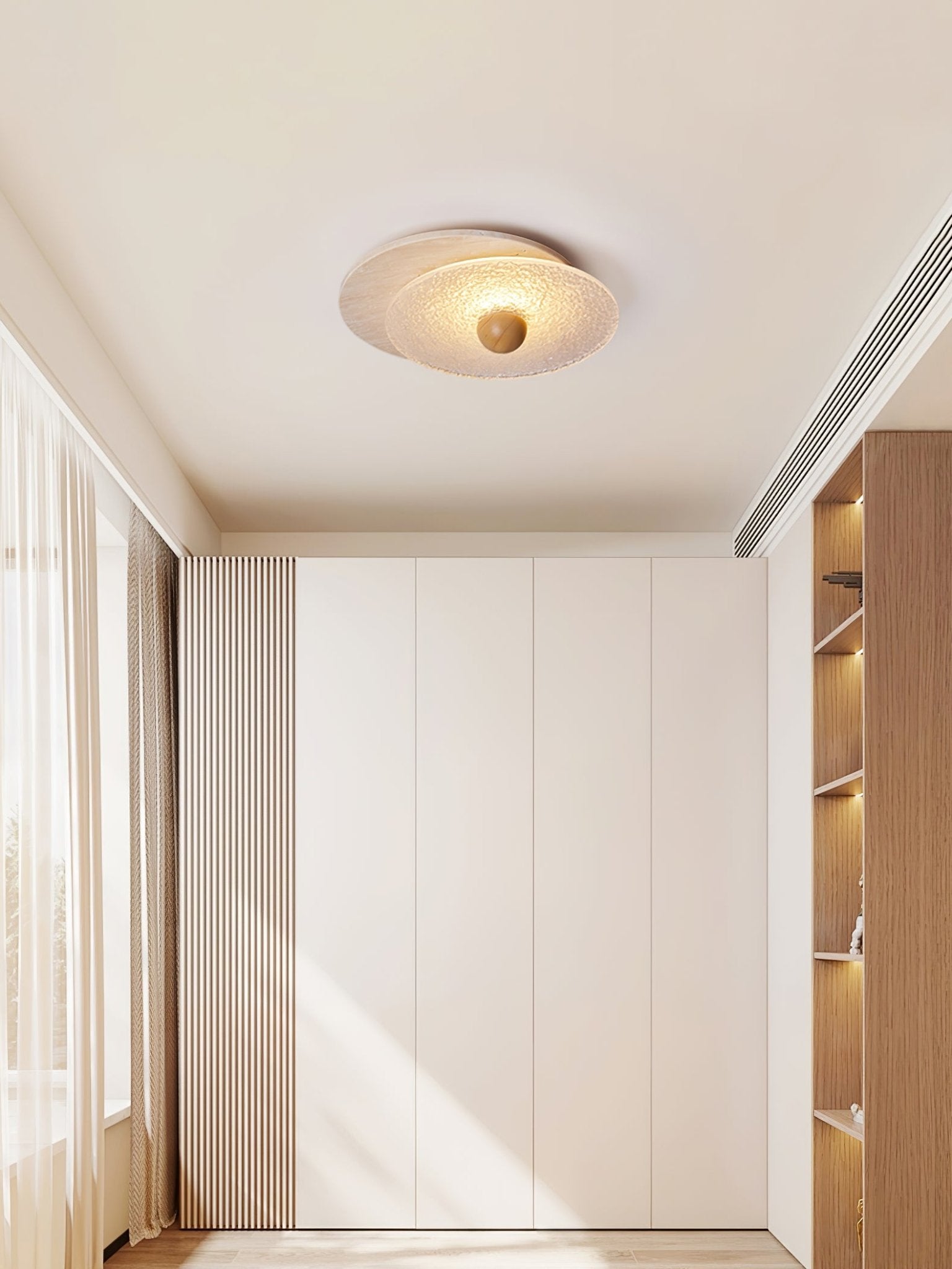 Orlora Circular Travertine Ceiling Light - Letslighting