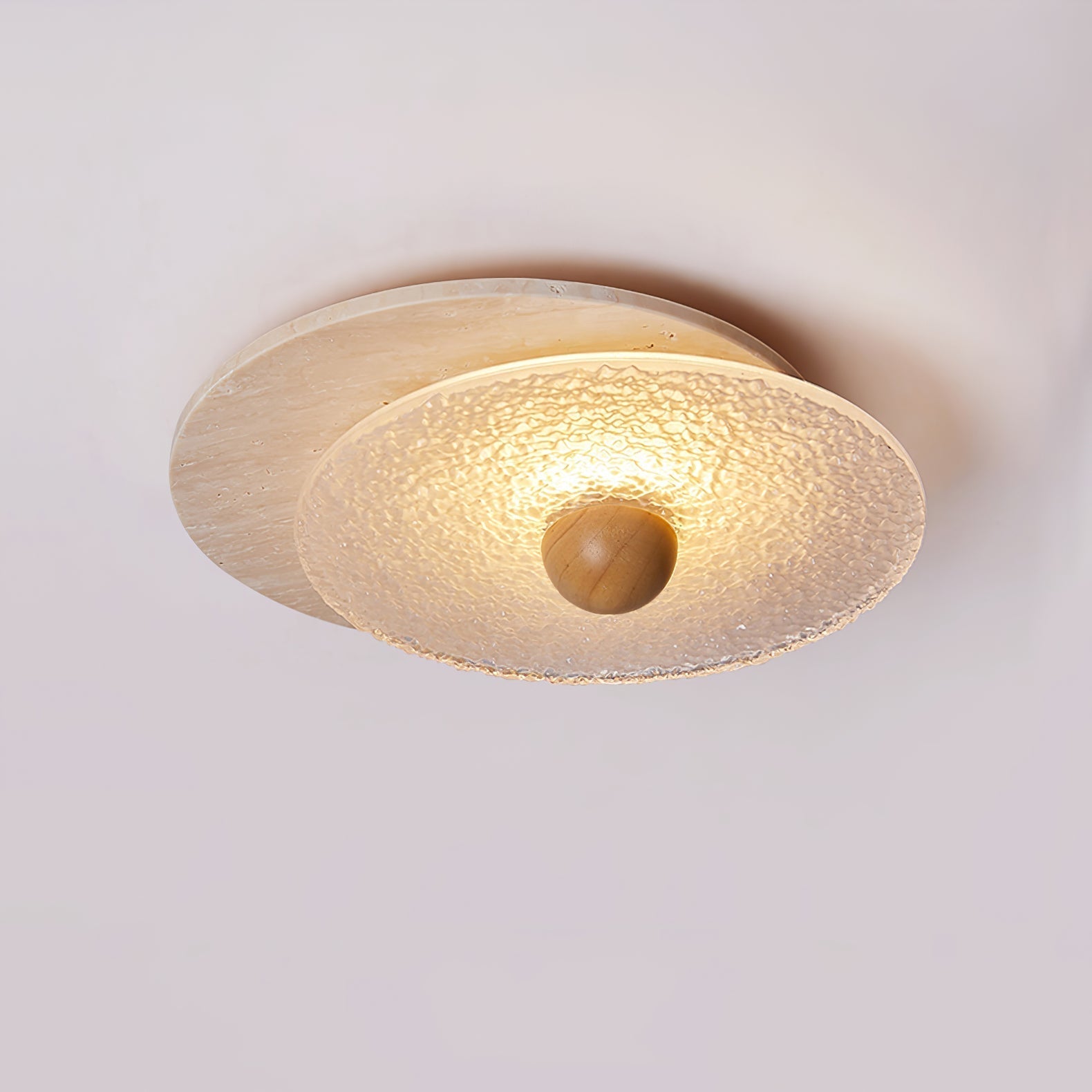 Orlora Circular Travertine Ceiling Light - Letslighting