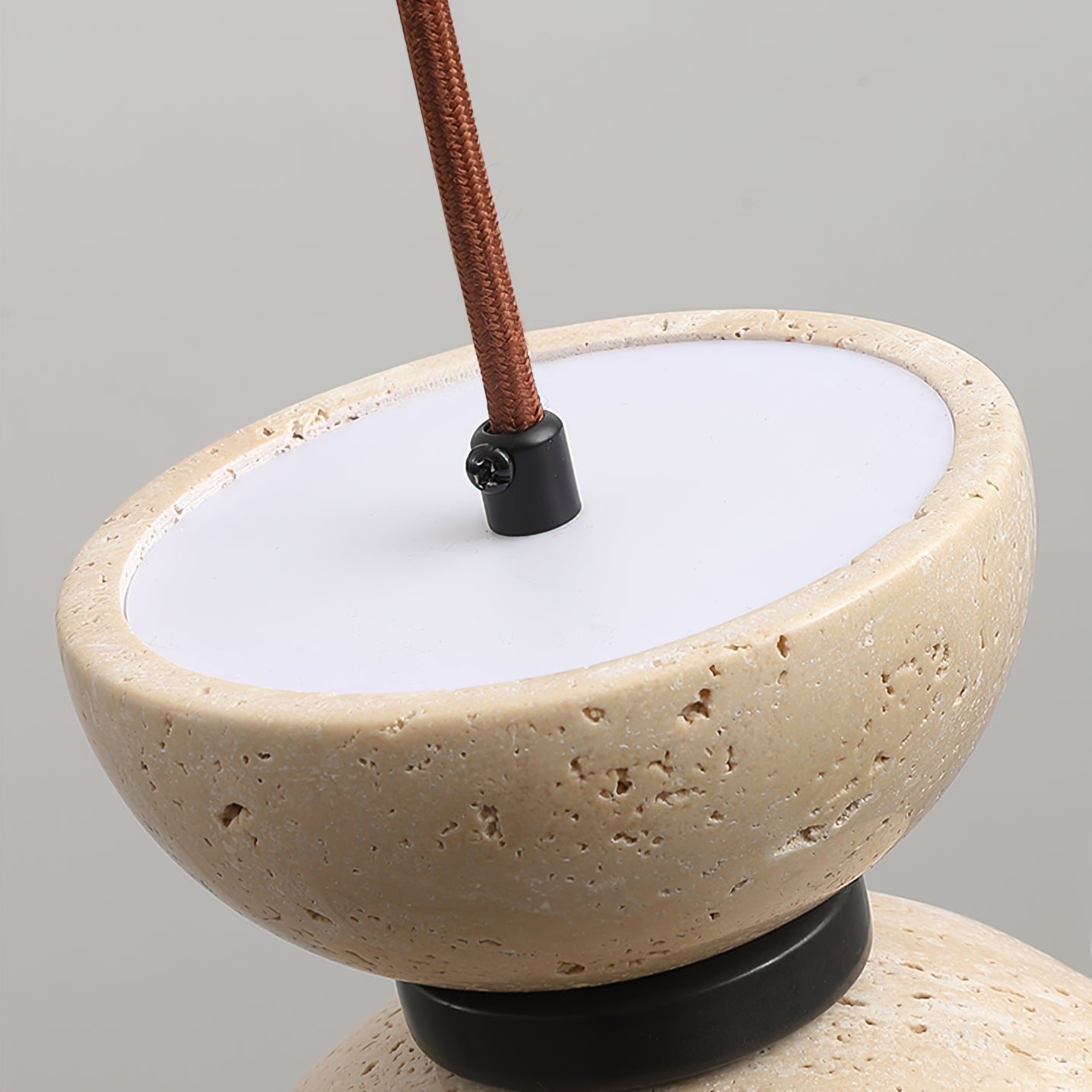 Tersus Travertine Hourglass Pendant Light Double-dome - Letslighting