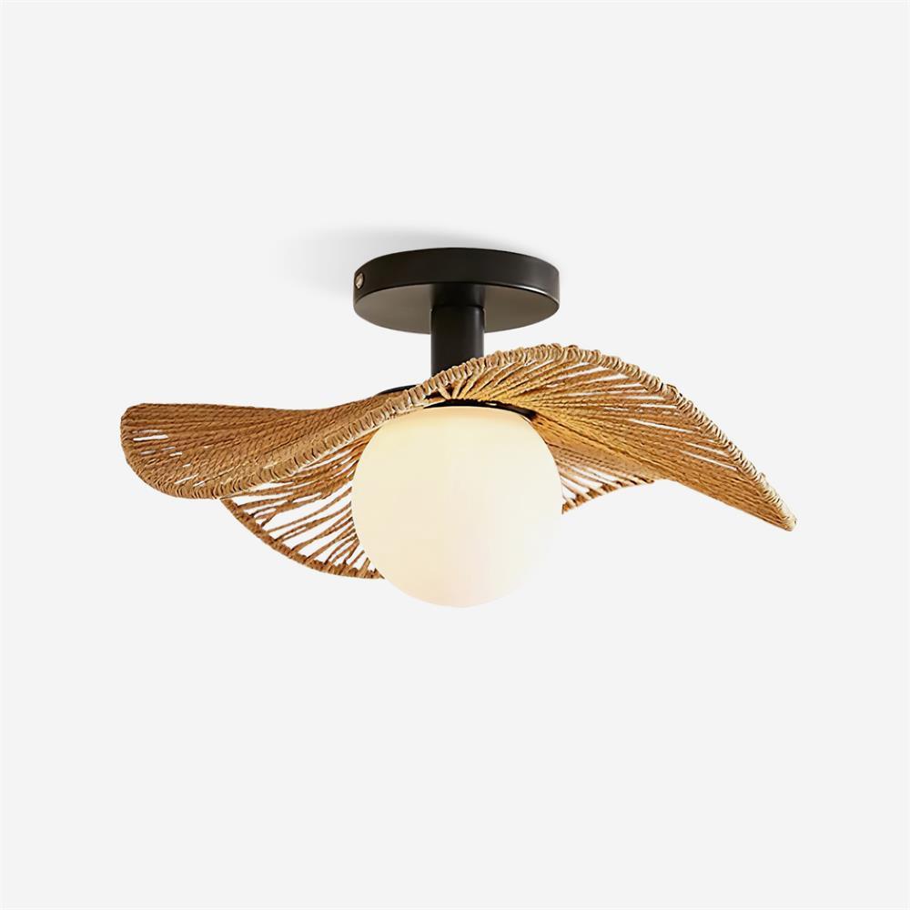 Fynora Woven Semi Flush Ceiling Light - Letslighting