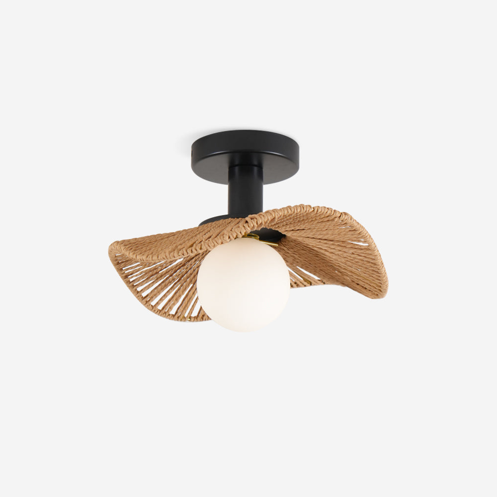Fynora Woven Semi Flush Ceiling Light - Letslighting