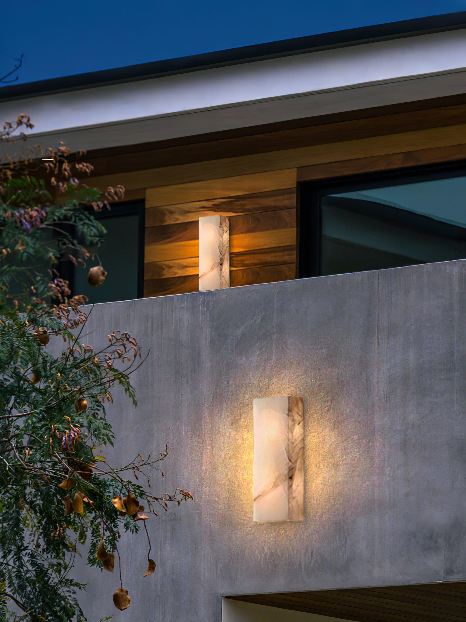Orvian Minimalist Alabaster Outdoor Wall Light - Letslighting