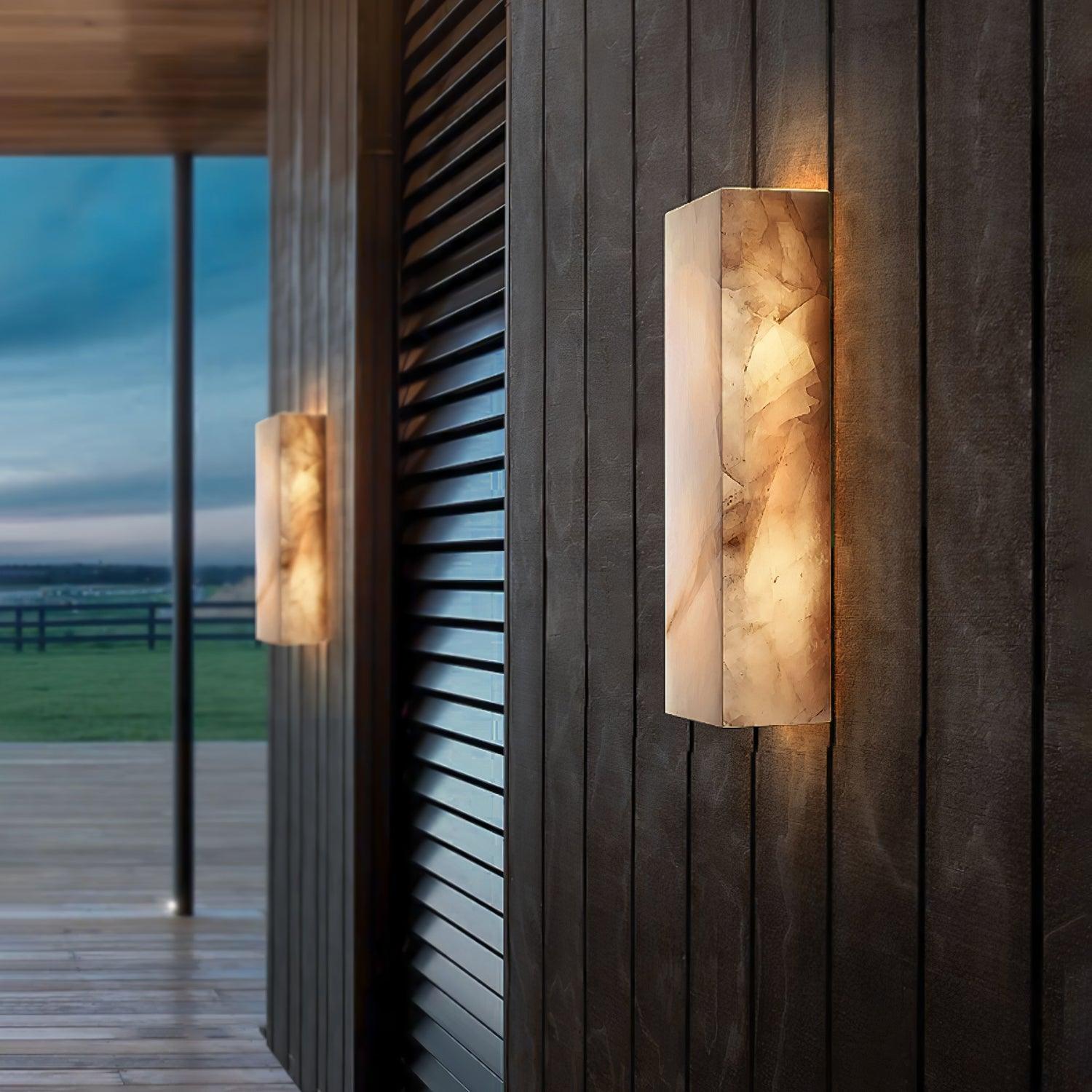 Orvian Minimalist Alabaster Outdoor Wall Light - Letslighting