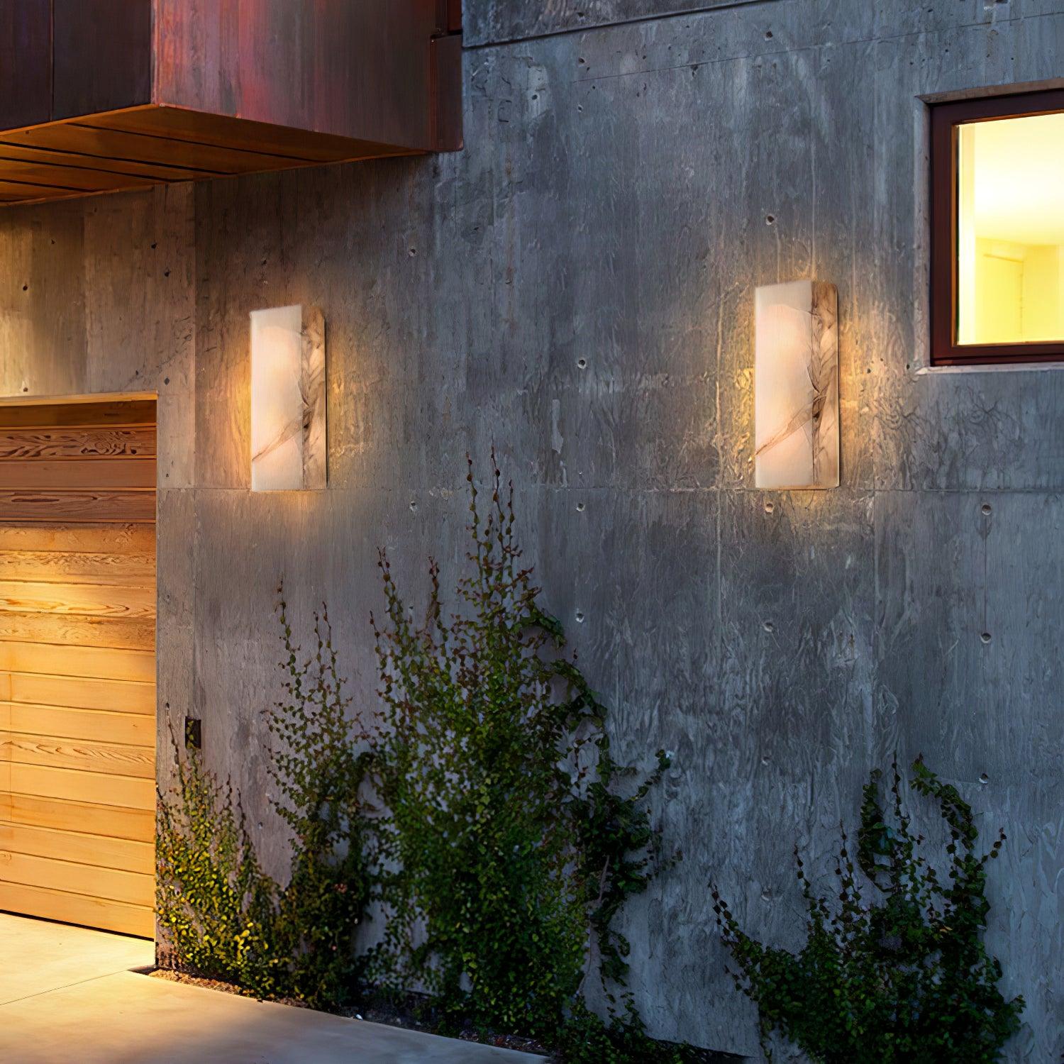 Orvian Minimalist Alabaster Outdoor Wall Light - Letslighting