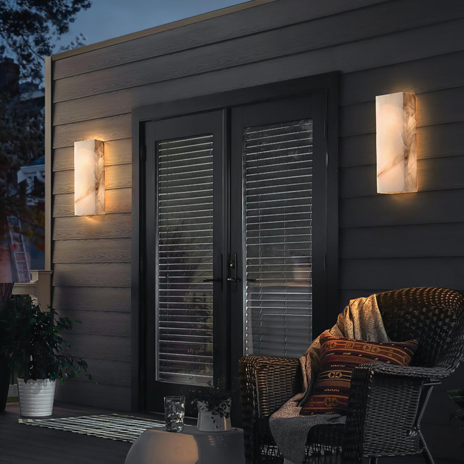 Orvian Minimalist Alabaster Outdoor Wall Light - Letslighting