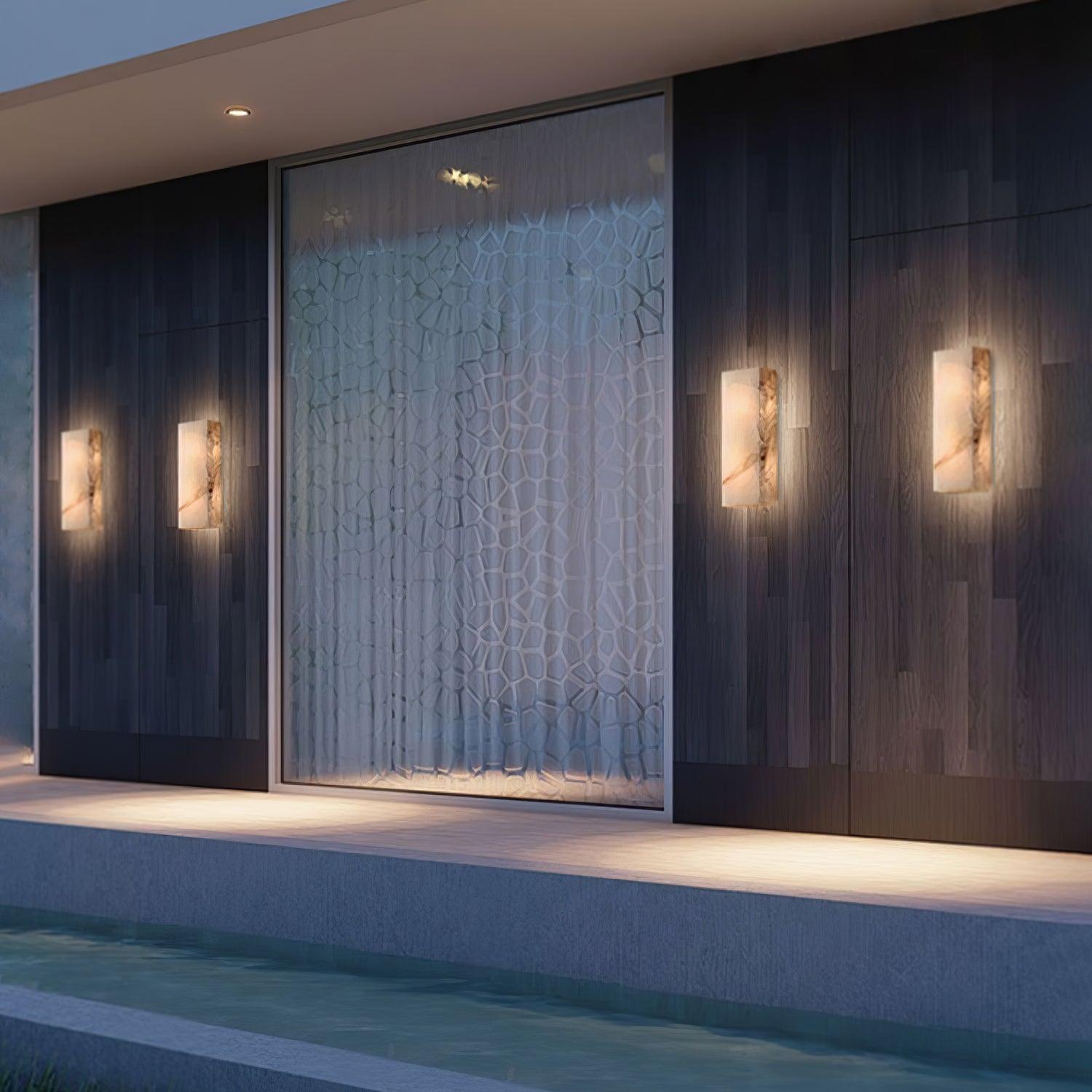 Orvian Minimalist Alabaster Outdoor Wall Light - Letslighting