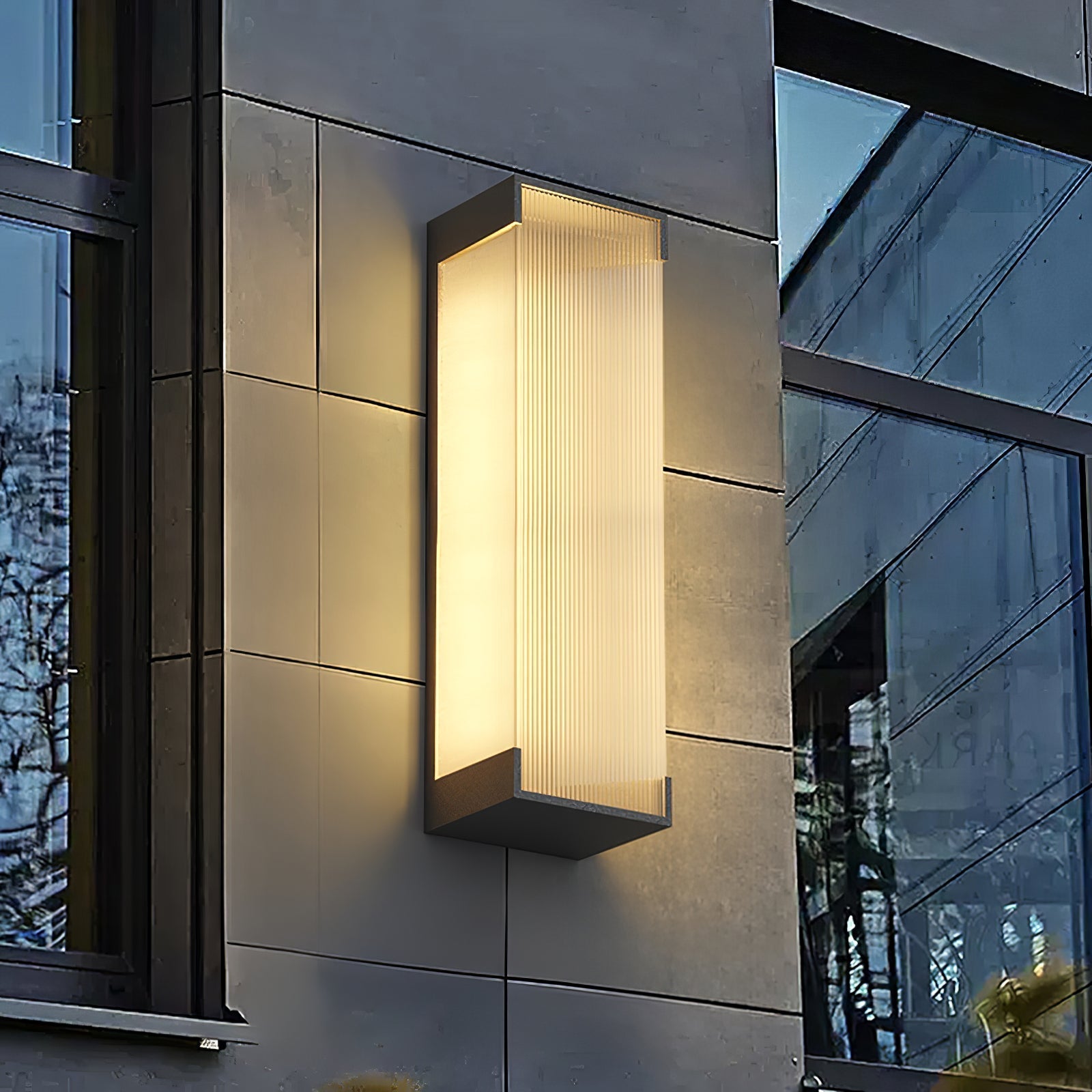 Rectangular Solar Outdoor Wall Light - Blowlighting