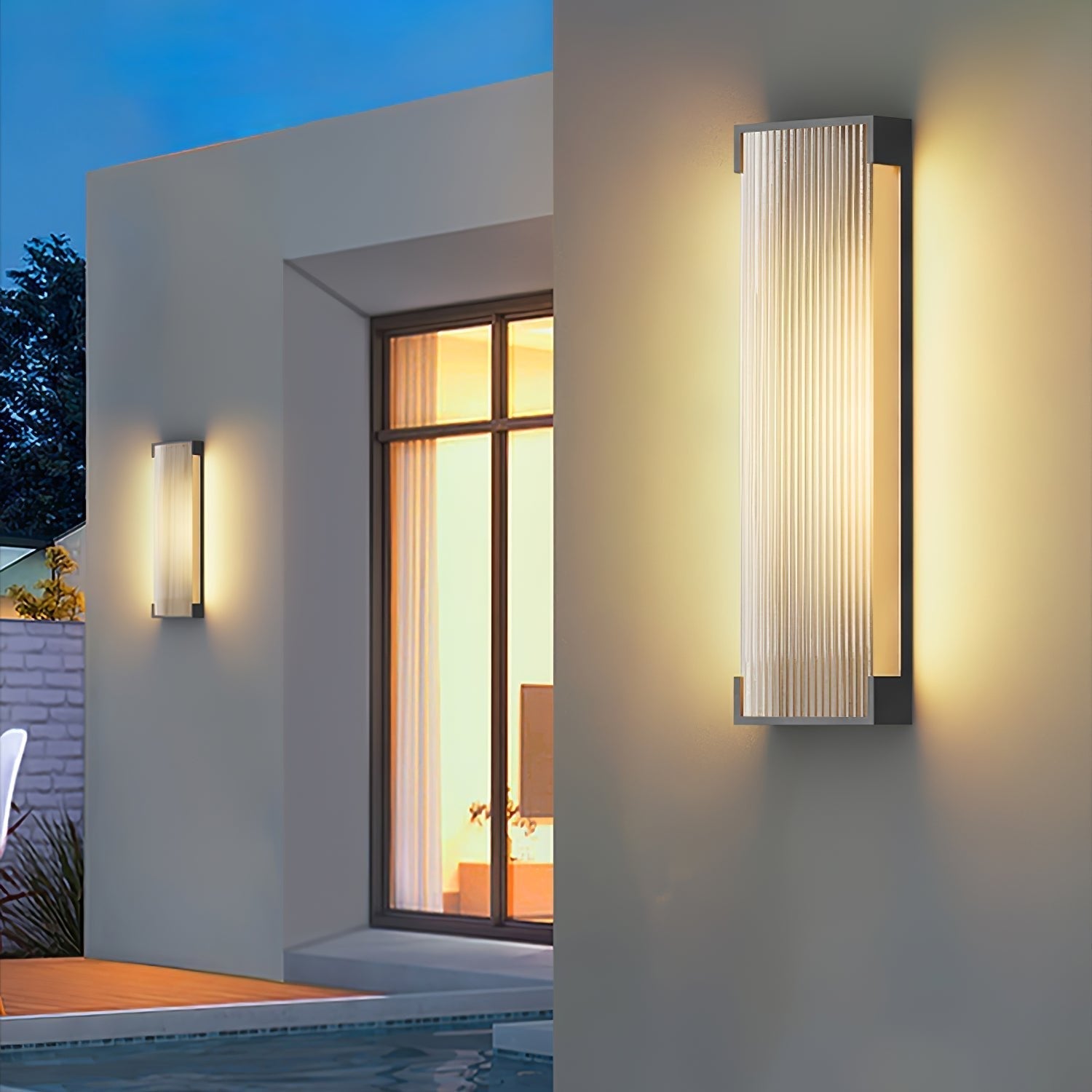 Rectangular Solar Outdoor Wall Light - Blowlighting