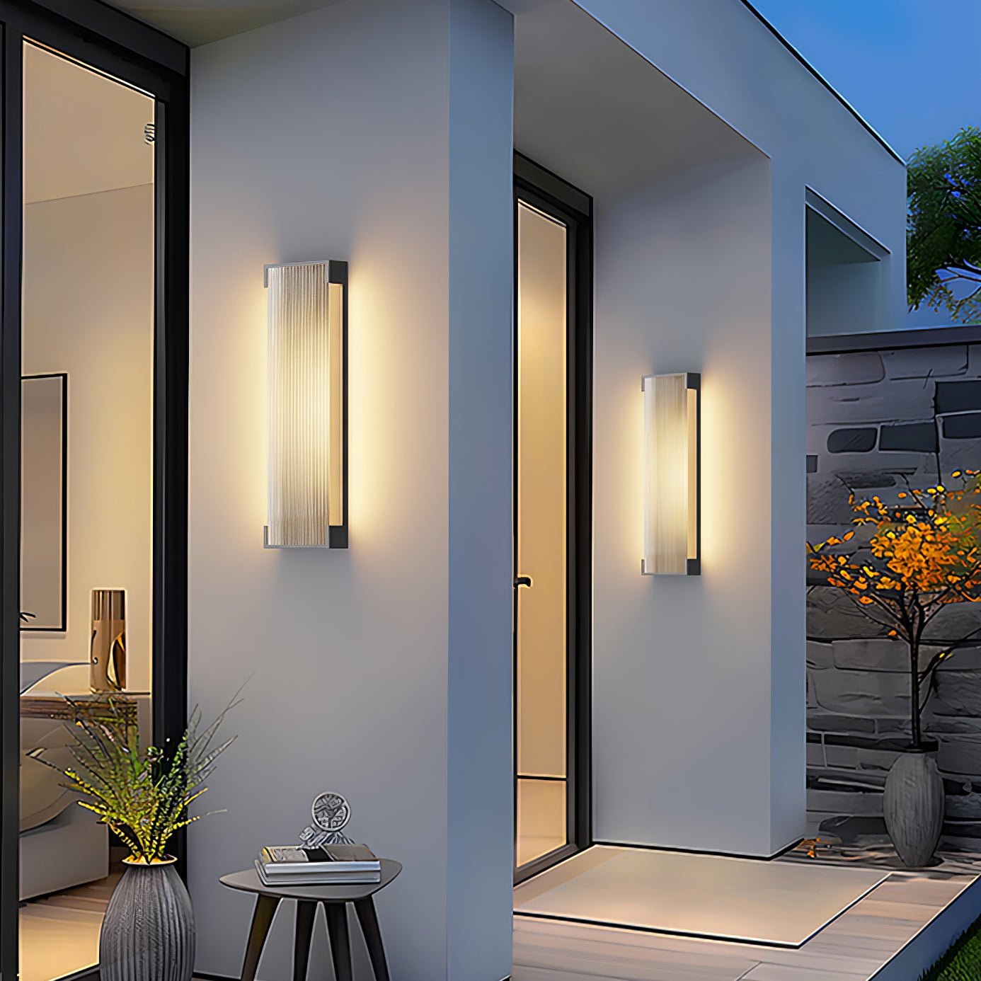 Rectangular Solar Outdoor Wall Light - Blowlighting