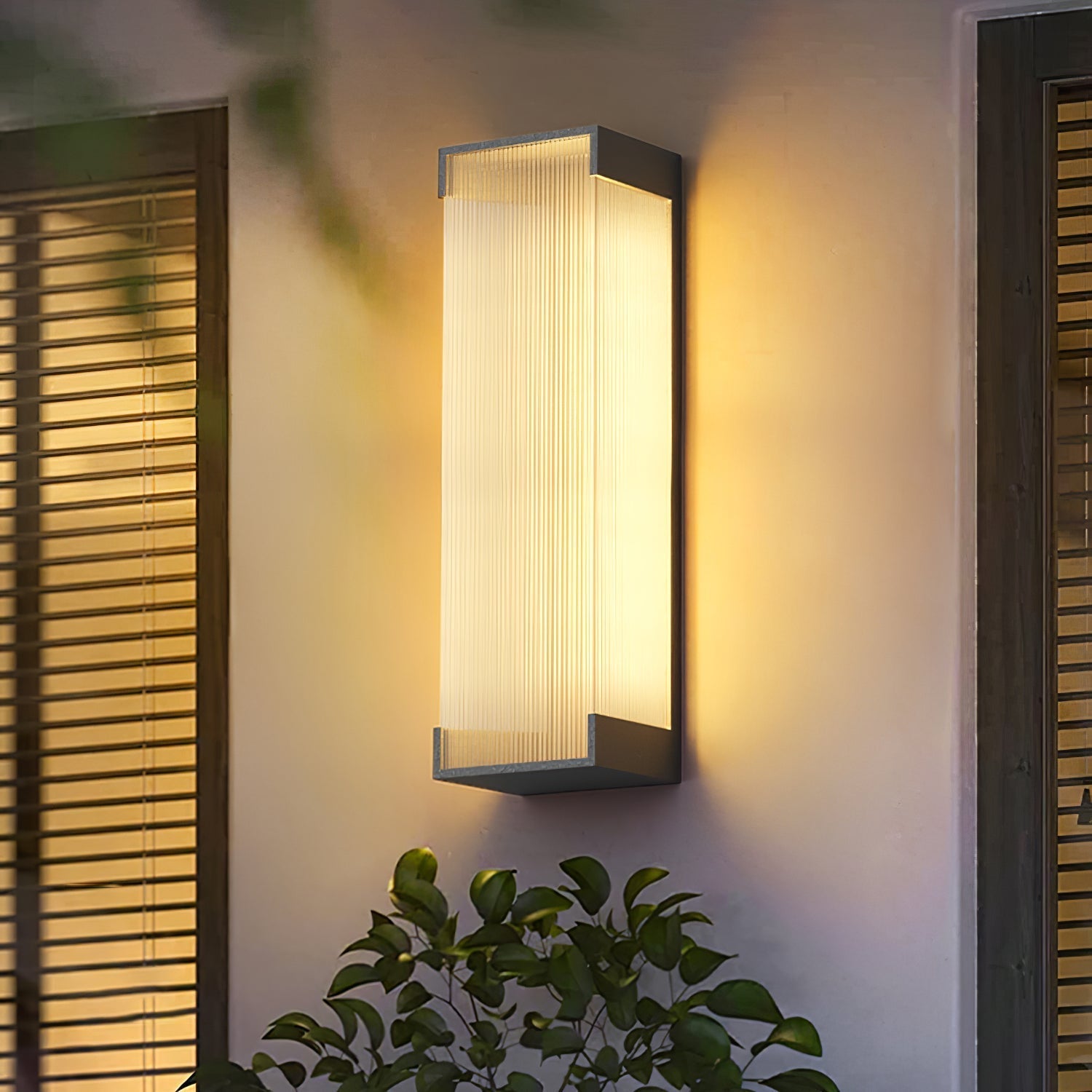 Rectangular Solar Outdoor Wall Light - Blowlighting