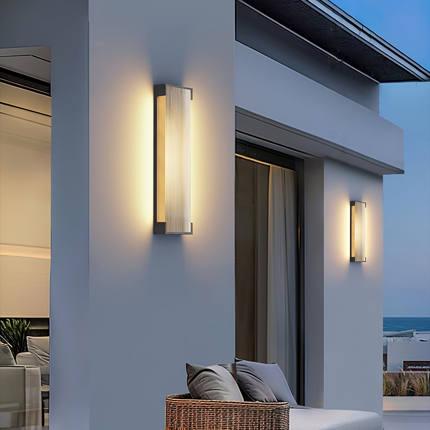 Rectangular Solar Outdoor Wall Light - Blowlighting