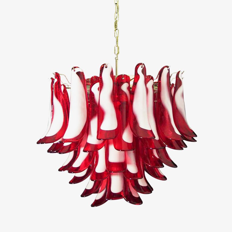 Aurora Chandelier Red Murano Petals - Letslighting