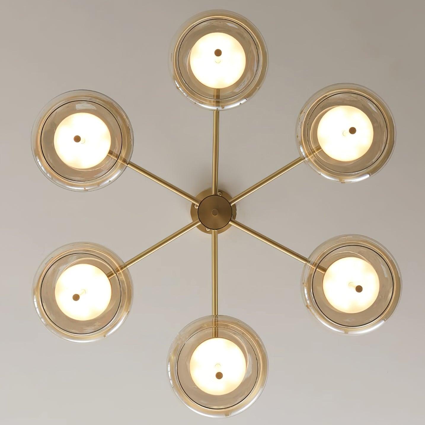 Redondo Chandelier Brass Glass LED - Letslighting