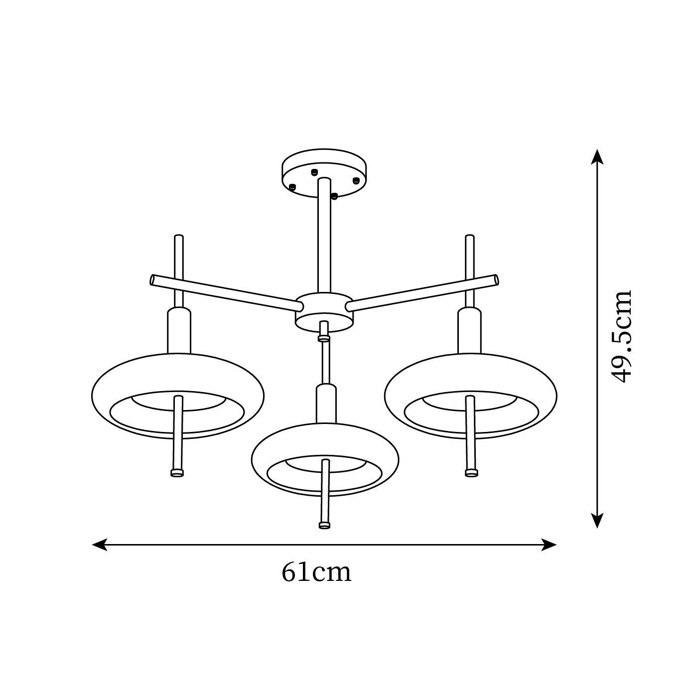 Redondo Chandelier Brass Glass LED - Letslighting